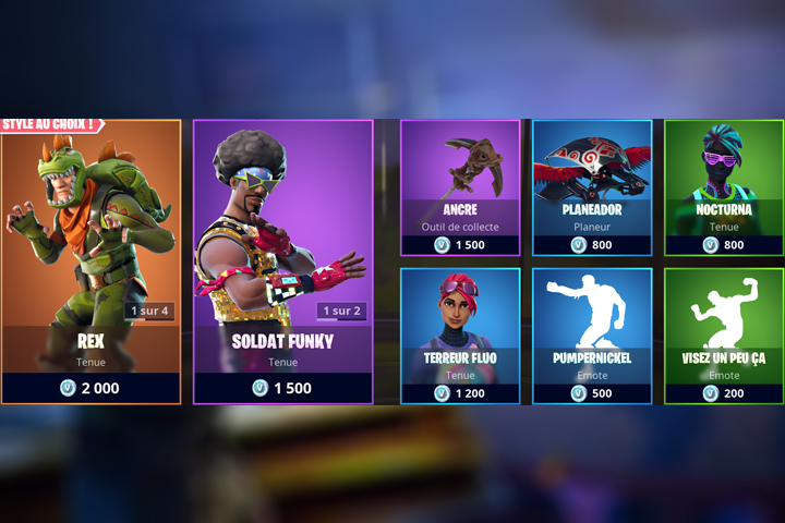 Boutique Fortnite 27 septembre
